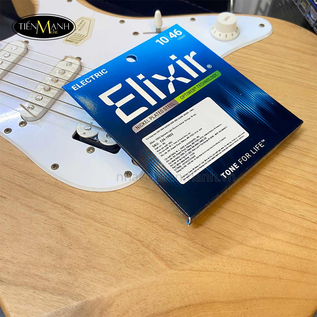 Dây Đàn Guitar Điện Elixir 19052 ( 10-46 ) - Optiweb Coated Nickel Plated Electric Strings
