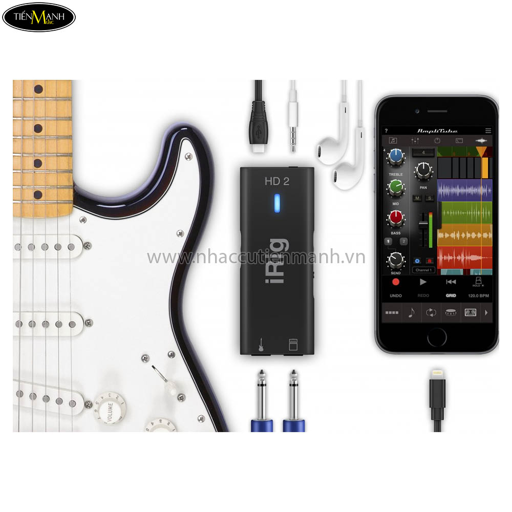 IK Multimedia iRig HD 2 Guitar Interface for IOS and Mac là Soundcard kết nối nhiều thiết bị phổ biến
