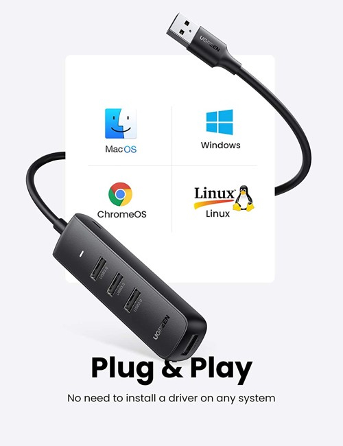 Bộ Hub Chia USB 3.0 Type-A Ra 4 Cổng USB 3.0 Type-A Ugreen CM416 ( 10915 ) - Nguồn cấp Micro-USB