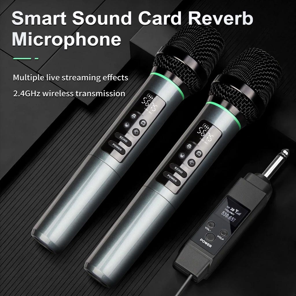 Bộ 2 Micro Không Dây U1-RC, Micro Hát Livestream Vocal Karaoke Wireless Micro