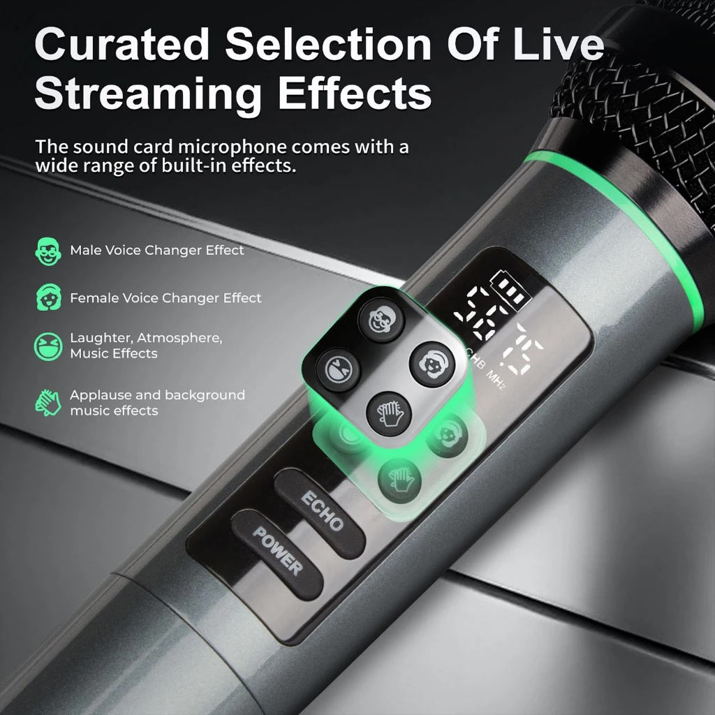Bộ 2 Micro Không Dây U1-RC, Micro Hát Livestream Vocal Karaoke Wireless Micro