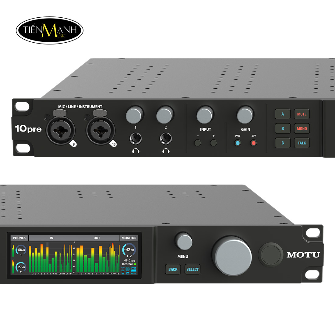 Soundcard Motu 10pre Thunderbol 4 và USB Cho Mac, Windows và IOS , Audio Interface