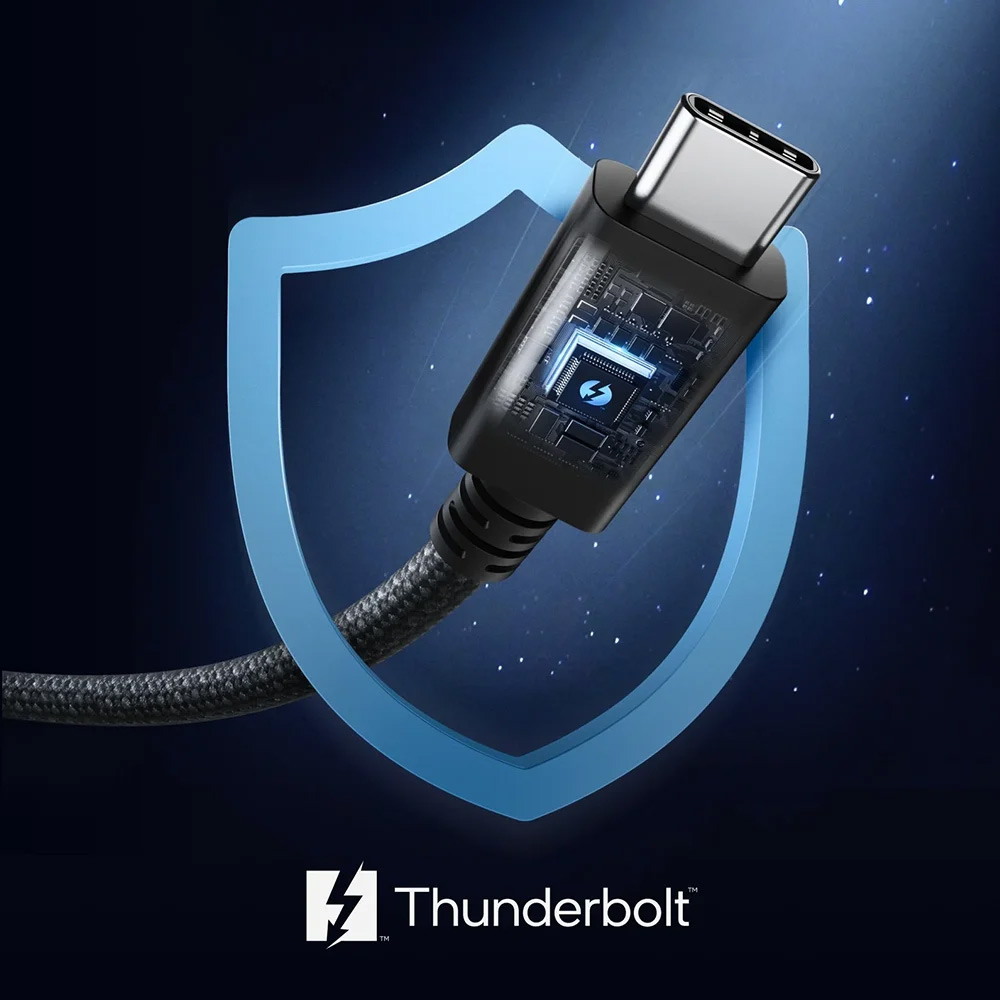 dây cáp thunderbolt 5 anker 2 đầu type-c dùng cho soundcard apollo