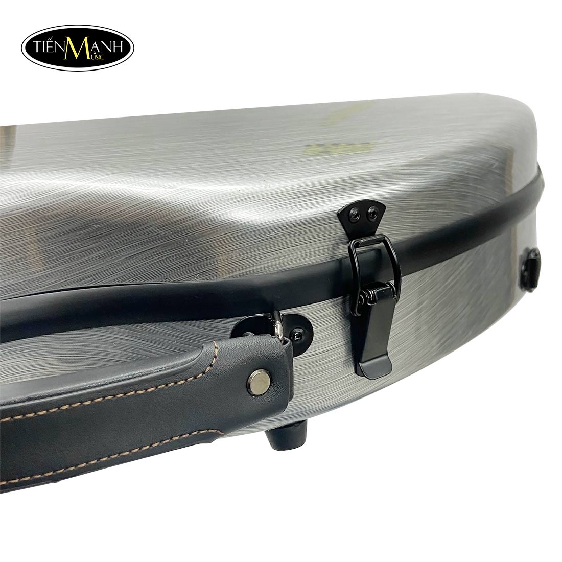 Hộp đàn Violin Carbon Dáng Vát Tròn Màu Ghi Kẻ Xước size 4/4 TMBV23