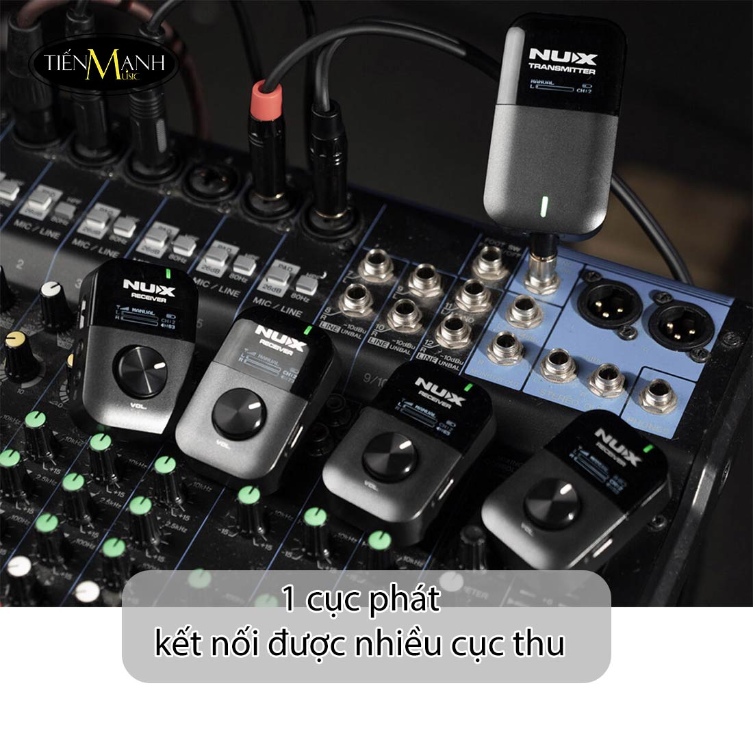 Bộ Thu Phát Không Dây Tai Nghe Nux C7 5.8Ghz, Audio Stereo Wireless In-ear Monitor System