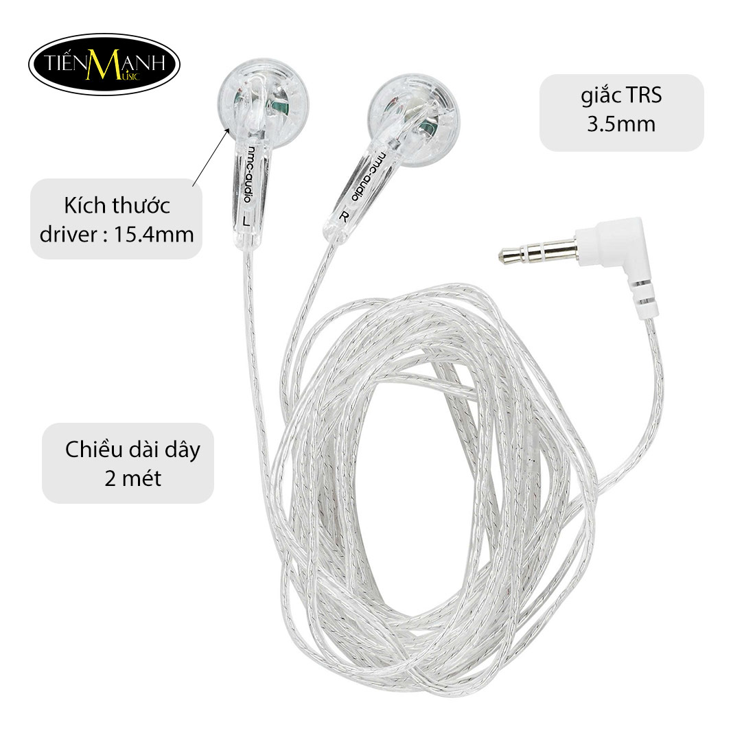 tai nghe kiểm âm hát livestream earbuds nmc=audio hp216eb