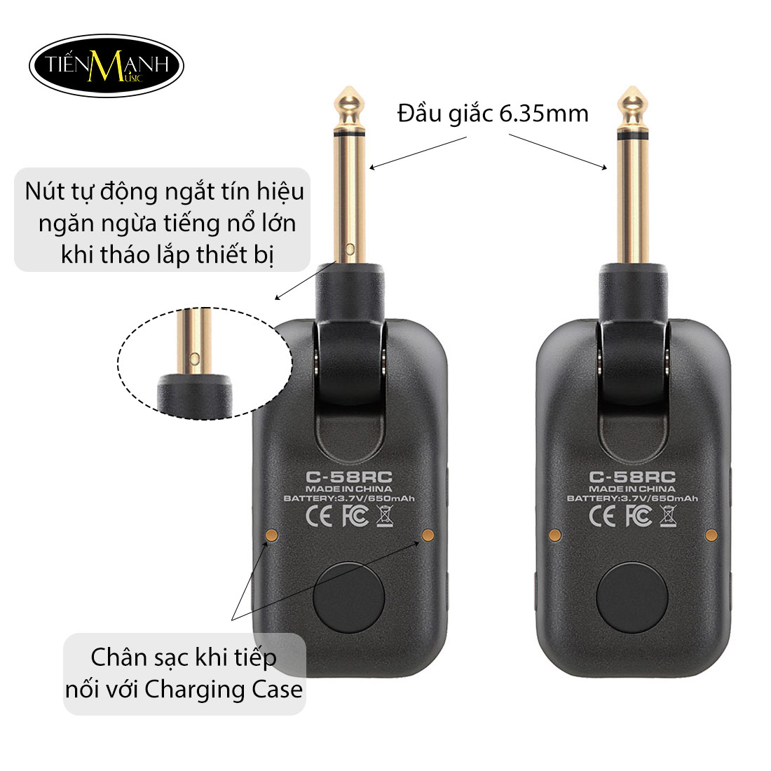 Bộ Thu Phát Không Dây Nux C58RC 5.8GHz, Wireless System for Guitar & Bass