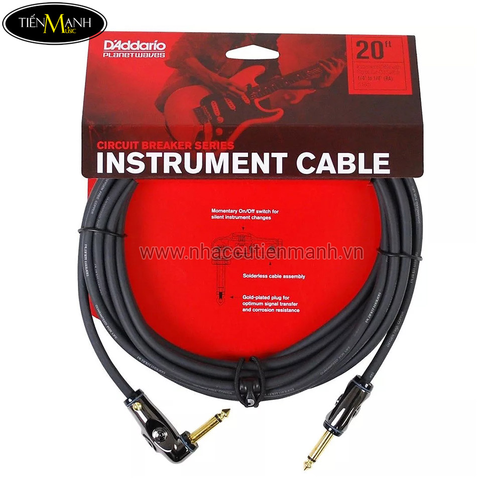 Dây giắc tín hiệu DAddario Planet Waves Instrument Cable PW-AGL-20 (6M)