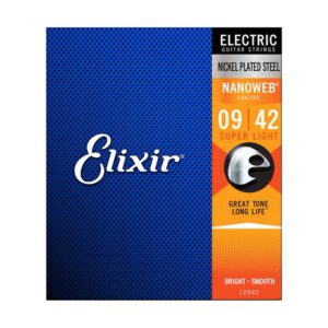 Bộ Dây Đàn Guitar Điện Elixir Electric Strings 12002 (Cỡ 9-42 - Nikel Plated Steel - Phủ lớp Nanoweb cao cấp)