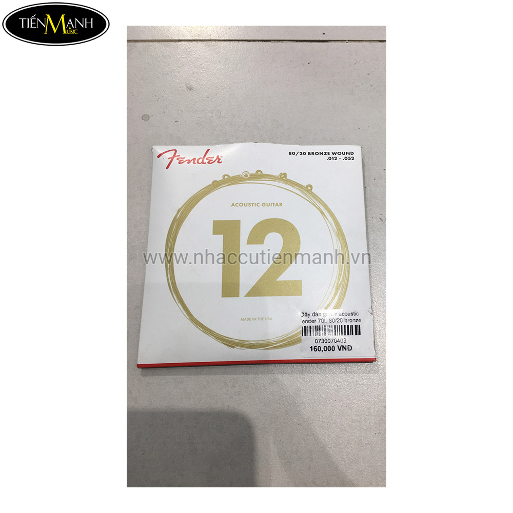 Corde Acustiche Fender 80/20 Bronze – Medium 13-56 – Ball End – Made In USA - Foto 2