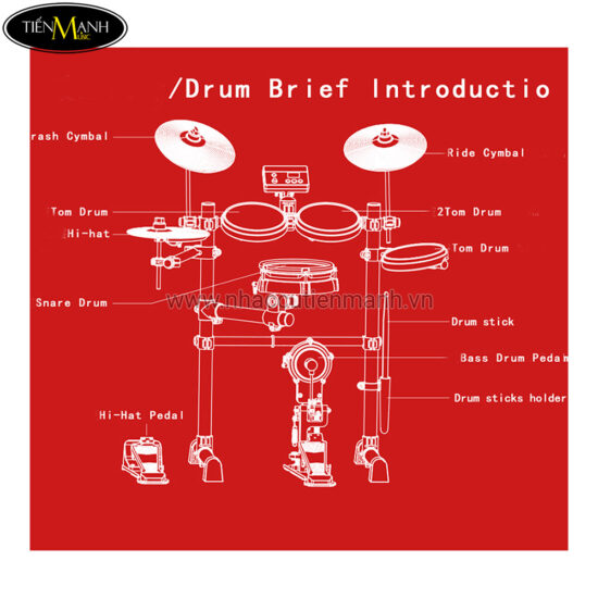 Kết cấu của Bộ Trống Điện Tử Aroma TDX-15S