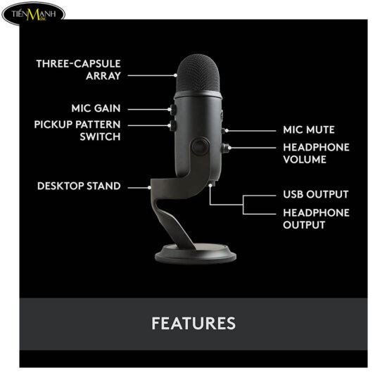 Micro Blue Yeti USB Condenser 3 - Nhiều màu - Ảnh 3