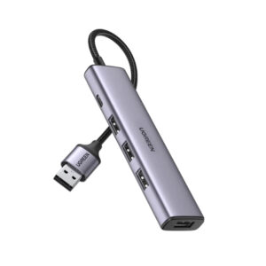 Hub chia USB 3.0 Type-A ra 4 cổng USB 3.0 dây Ugreen 20805 - 0.2m (có nguồn Type-C)