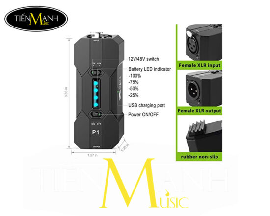 Alimentazione Phantom Portatile Xvive P1 - 48V/12V, Ricaricabile, Per Microfoni Condensatore E DI Box - Foto 5