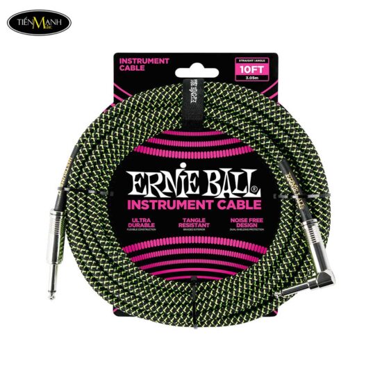 Dây Cáp Guitar Bện 6Ly Ernie Ball Braided Straight to Angle Instrument Cable, Dây line - Ảnh 2