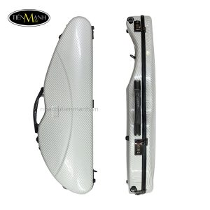 Hộp Đàn Violin Carbon Dáng Vát To Màu Trắng Caro Kẻ Chéo Xám Size 4/4