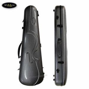 Hộp đàn violin carbon tròn thường màu đen chấm bi size 4/4