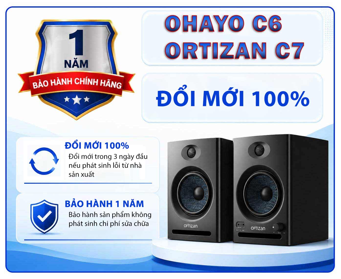 bảo hành loa kiểm âm ortizan c7 và ohayo c6