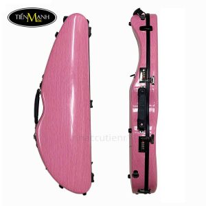 Hộp Đàn Violin Carbon Dáng Vát To Màu Hồng Kẻ Xước Size 4/4