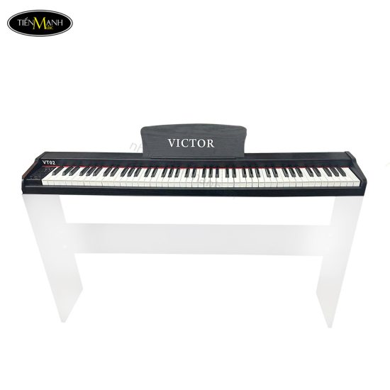 Victor 電子ピアノ VT-02 ホワイト スタンド・ペダル付き Đàn Piano Điện VicTor VT02 Thân Gỗ 88 Phím - Nhạc Cụ Tiến Mạnh