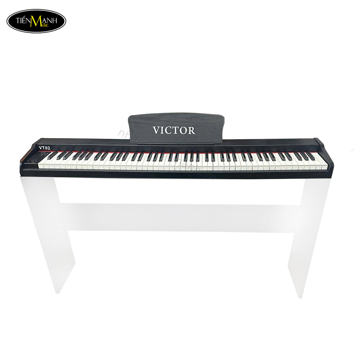 Victor 電子ピアノ VT-02 ホワイト スタンド・ペダル付き Đàn Piano Điện VicTor VT02 Thân Gỗ 88 Phím - Nhạc Cụ Tiến Mạnh