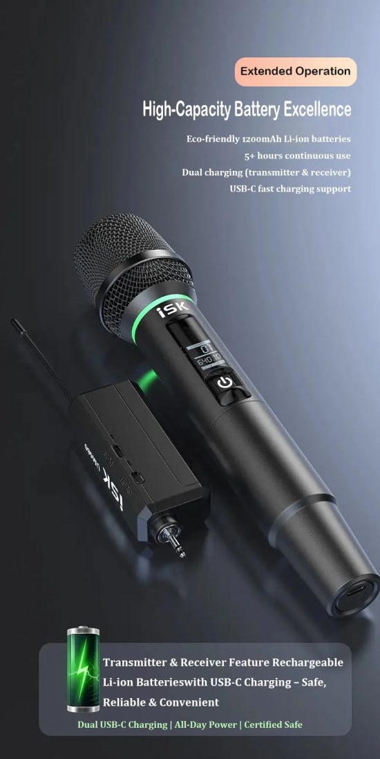 Micro Không Dây ISK UM680, Micro Karaoke Wireless - Ảnh 8