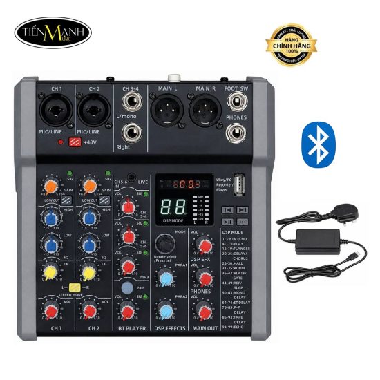 Bàn Trộn Mixer E-Lektron A28, Hát Live Stream, Karaoke Đa Hiệu Ứng ( có Bluetooth )