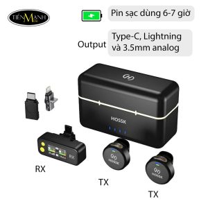 Micro Không Dây Cài Áo Hossk SH26, Micro Wireless Lightning Type-C