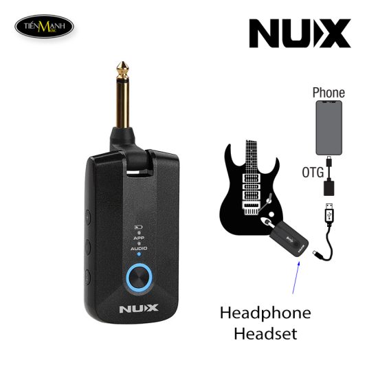Nux Mighty Plug Pro MP3, Earphone Amplug Bluetooth Amply Cho Tai Nghe Kết Nối Guitar Electric và Bass
