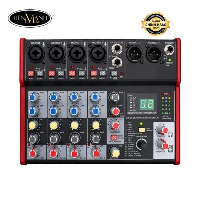 Bàn Trộn Âm Thanh Mixer 6 Cổng RK68, Mixing Hát Karaoke, Hát Livestream Nhiều Hiệu Ứng