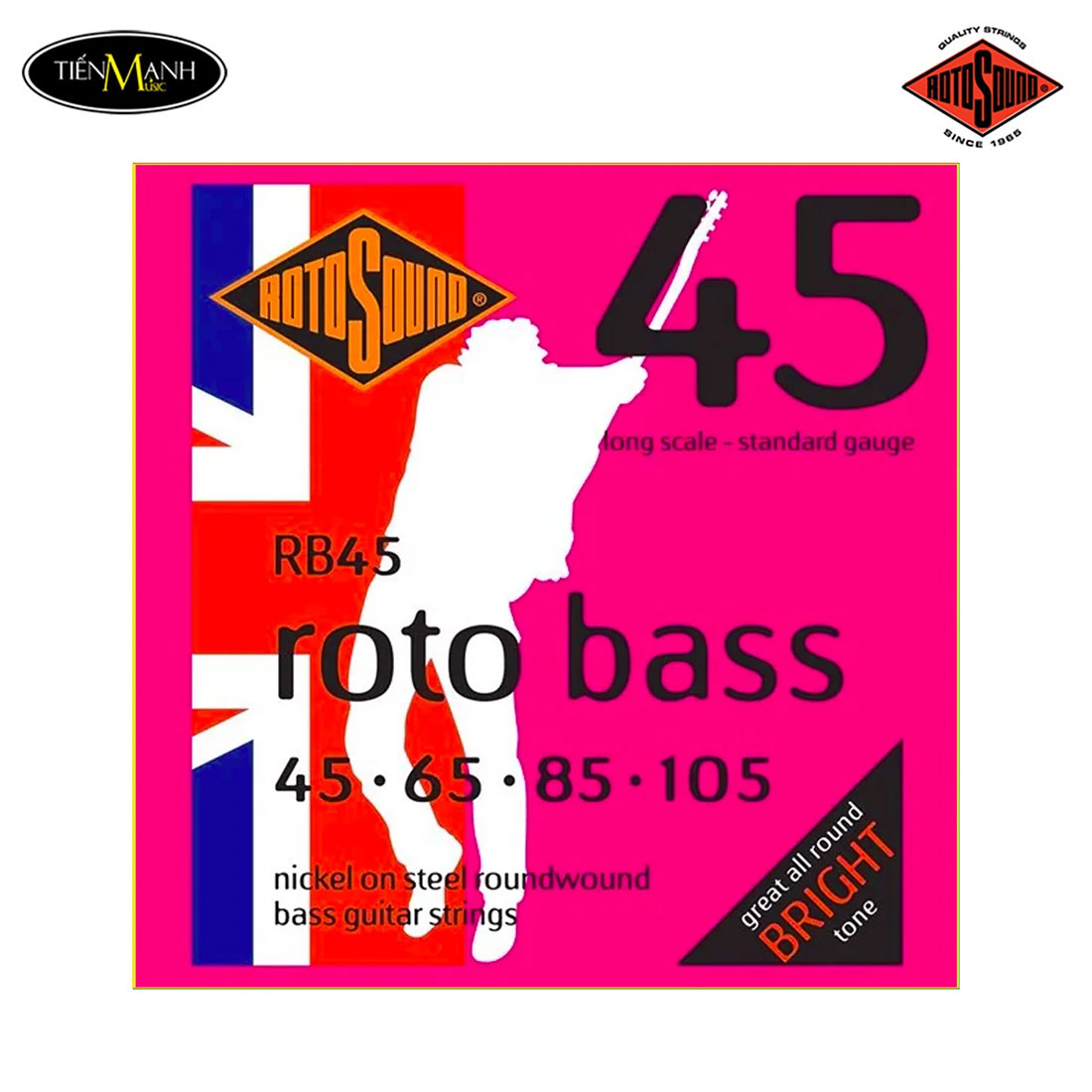 Dây Đàn Guitar Bass Rotosound RB45 ( 45-105 ) Standard, Roto Nickel Electric Bass 4 Strings Long Scale
