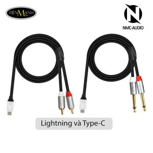 Dây Cáp Âm Thanh Từ Lightning, Type-C sang RCA Hoa Sen, 6.35mm TS NMC-AUDIO C733, C833, C755, C855