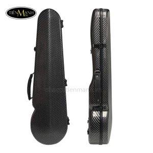 Hộp Đàn Violin Carbon Tròn Thường Màu Đen Kẻ Caro Chéo Xám Size 4/4 TMBV20