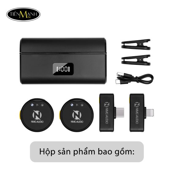 Micro Cài Áo Không Dây NMC-AUDIO NMC2812 Premium ( 2 mic ), Lightning và Type C, Wireless Microphone