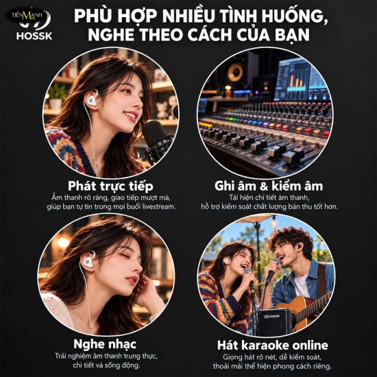 Tai Nghe Kiểm Âm Nhét Tai HOSSK HK-60 - Ảnh 5